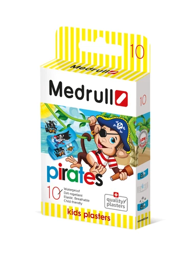 Medrull vaikiški pleistrai PIRATAI, 10 vnt.