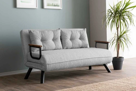 2 vietų sofa-lova Sando 2-Seater - Teddy Fabric - Pilkas