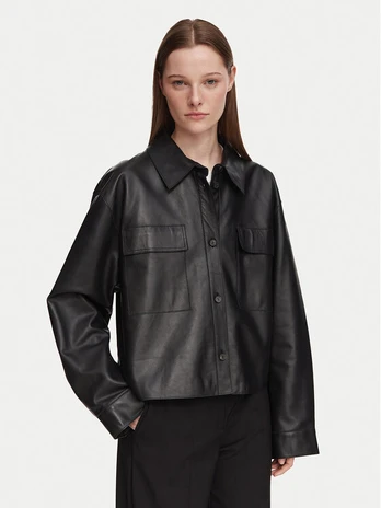 Weekend Max Mara Odinė striukė Piovra 2625446021 Juoda Regular Fit