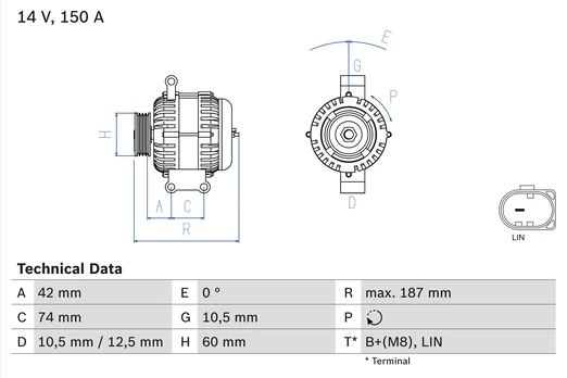 BOSCH 0 986 082 330 Alternator