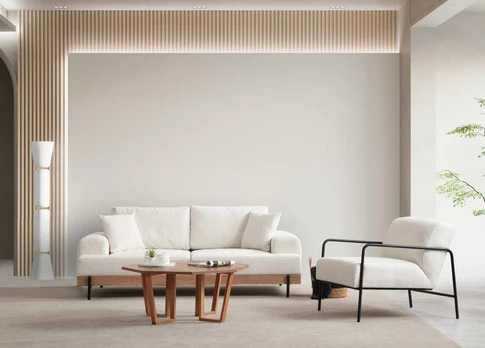 3 vietų sofa Eti Oak 3 Seater - Baltas
