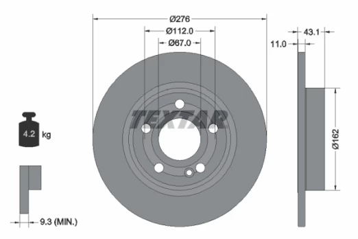 TEXTAR 92316803 Brake Disc