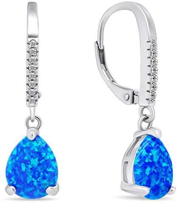 Brilio Silver Decent sidabrinis earrings with synthetic opals EA652WB