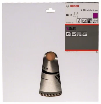 Universalus pjovimo diskas BOSCH Multi Material, 254 x 30 x 3,2 mm; 80, UŽS