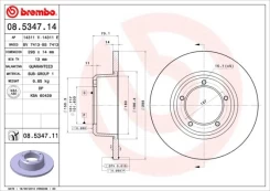 Stabdžių diskas BREMBO 08.5347.11 kaina