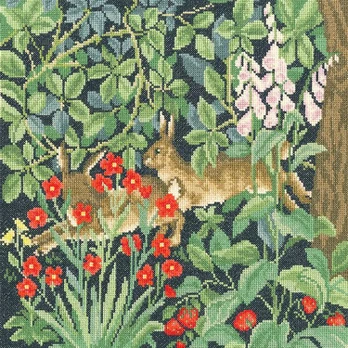Bothy Threads kryželiu siuvinėjimo rinkinys - Green Rabbits