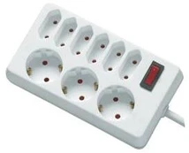 REV Socket line 9-fold 1,4 m w. switch white
