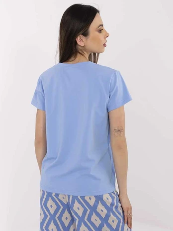 Basic Feel Good T-shirt-CLM-TS-1639.12-mėlyna