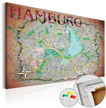Kamštinis žemėlapis - Hamburgas