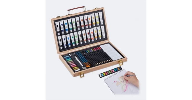 Piešimo Dėklas Su Priedais, 56 Dalys „Aquarell“