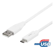 Mob. telefono kabelis DELTACO USB 2.0, A-C, 2m / USBC-1011M kaina