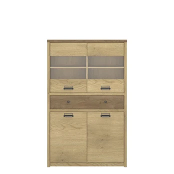 Vitrina Mebelbos Denzel 2d2w1s, 100x36.5x160.2 cm, ruda