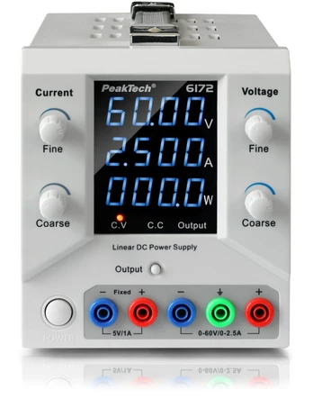 Maitinimo šaltinis laboratoryjny 60V 2,5A PeakTech 6172 USB