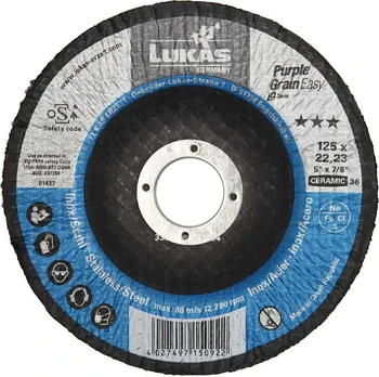 Lukas Erzett LUKAS DISKINIS ŠLIFAVIMO DISKAS 125mm P60 PURPLE GRAIN