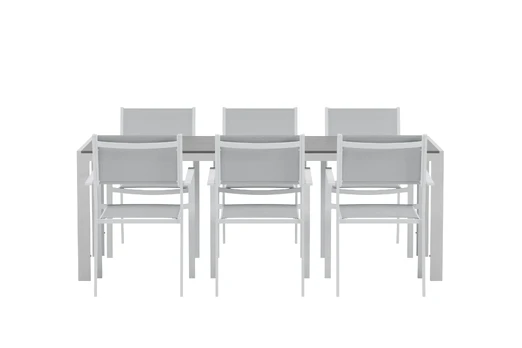 Break Table - Grey with 6 Copacabana Chair - Grey