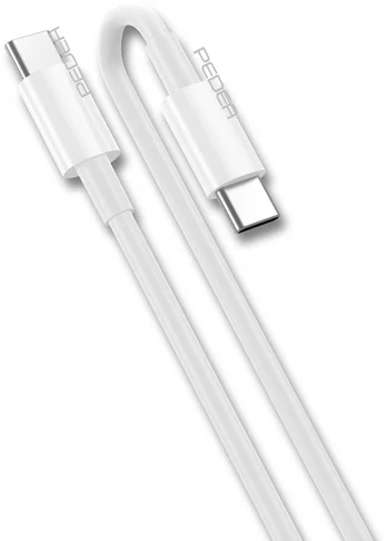 Kabelis USB Pedea PEDEA Schnelllade- und Datenkabel USB-C/USB-C, 1m, baltas