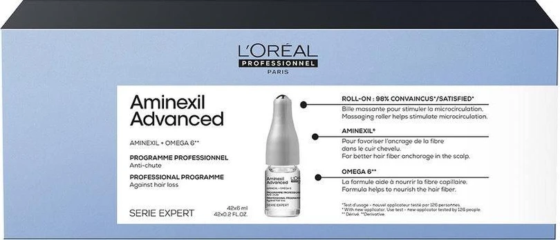 Ampulė nuo plaukų slinkimo L‘oreal Professionnel Aminexil Advanced 42x6ml