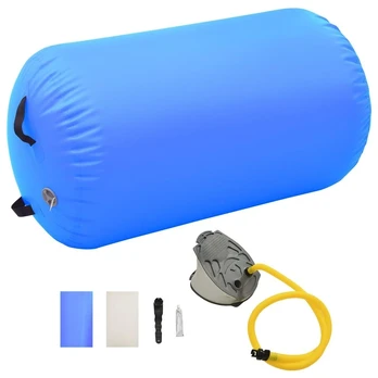 Gimnastikos ritinys su pompa, mėlynas, 100x60cm, pvc