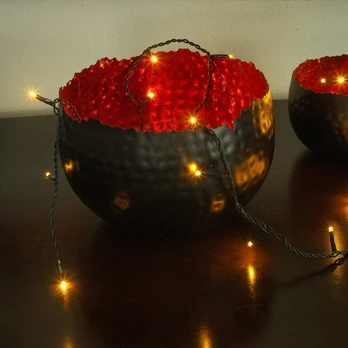 LED pasakų žibintai "Micro 100fl" tamsiai žalias/gintarinis