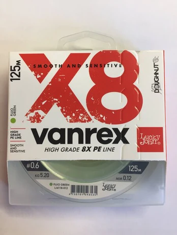 Pintas valas Lucky John Vanrex X8 Fluo 0.12mm