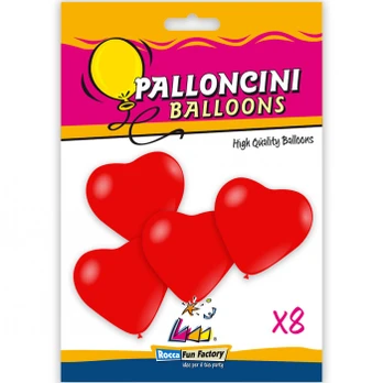 Balionų rinkinys figūrinis Heart, raudona sp., 8 vnt.