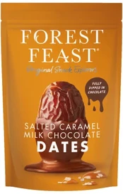 Forest Feast salted caramel & milk chocolate-coated dates, 140 g
