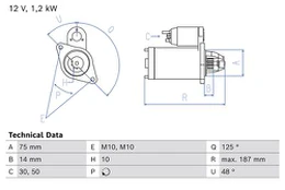 BOSCH 0 986 026 300 Starteris