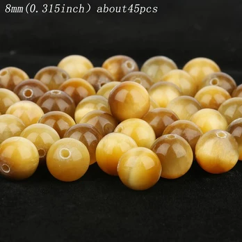Tigro akies akmenys, 8mm apie 45vnt