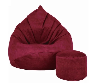 Sėdmaišis su pufu Sako Mega Premium Terra Velour XL, raudonas