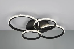 Cires LED ceiling lamp matt black/crystal effect 4000K gaismeklis kaina