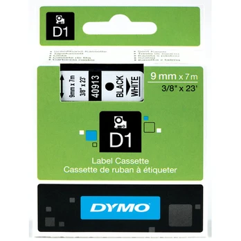Originali Dymo juostelė D1 40913 9 mm x 7m balta/juodas tekstas