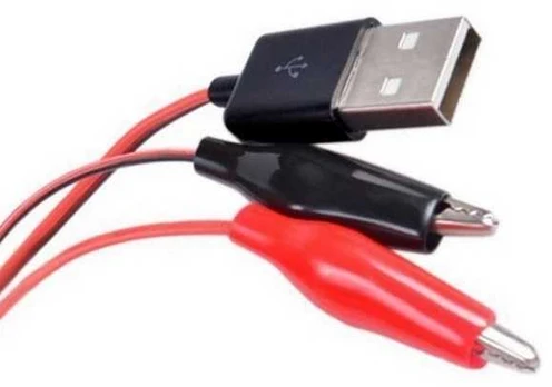 USB laidas su krokodilo spaustukais - 60 cm