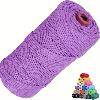 Makramė virvė 4 mm, 50 m, Šviesiai violetinė