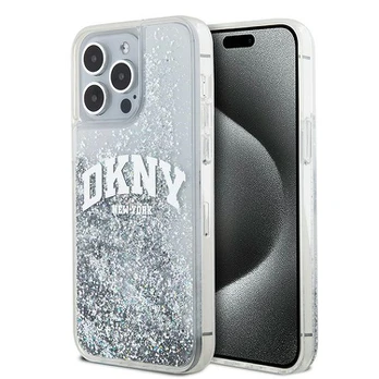 DKNY DKHCP15XLBNAET iPhone 15 Pro Max 6.7" balta/baltas hardcase Liquid Glitter Big Logo