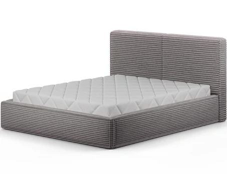 Pesillo Bed + Metal Frame/Gas Lift/Storage 160x200, Modern, Light gray