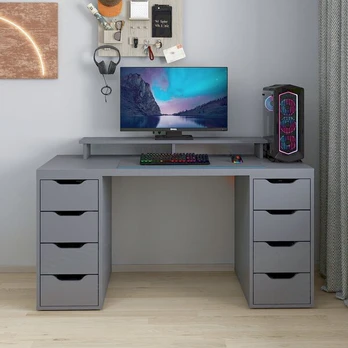 Rašomasis stalas Alen 150 cm, pilkas