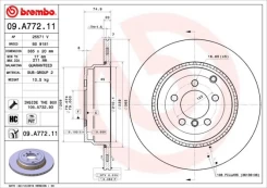 Stabdžių diskas BREMBO 09.A772.11 kaina