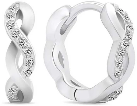 Brilio Silver Charming sidabrinis earrings with zircons EA540W