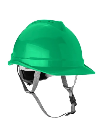 Neo Tools Pramoninis šalmas su smakro dirželiu, žalias