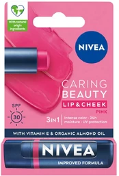 Nivea Caring Beauty pielęgnująca pomadka do ust 3w1 Rožinė 4.8g kaina