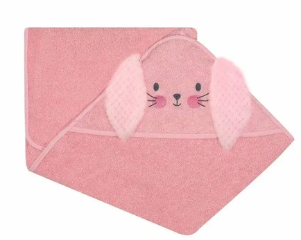 Bathing cover - 325 - TERRY - ANIMALS - size 100x100 - PINK