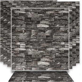 Dekoratyvinės 3D sieninės plokštės 70x77cm juodos spalvos