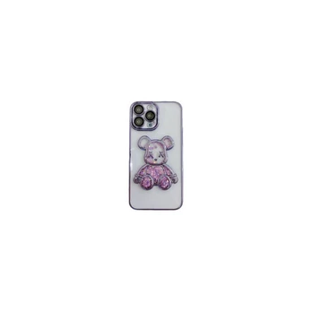 iLike Apple iPhone 14 Pro silikoninis dėklas Spausdinti Desire Bear Purple