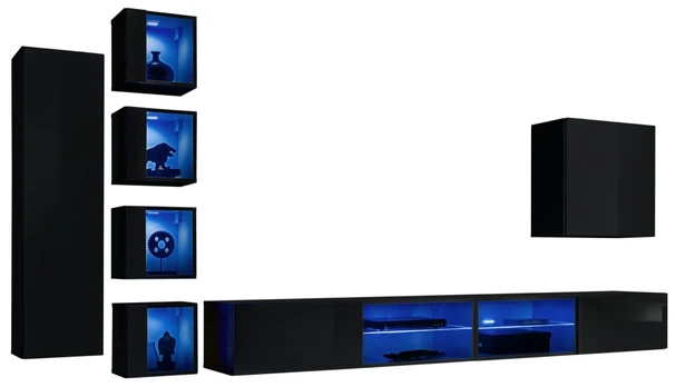 Sekcija Switch XXVI su LED apšvietimu, juoda