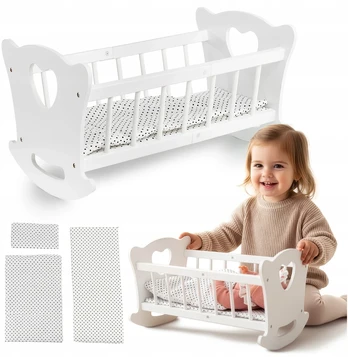 Lėlės lopšys Kinderplay, baltas