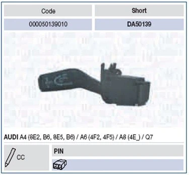 Vairo kolonėlės jungiklis MAGNETI MARELLI 000050139010