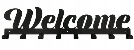 Metalinis raktų pakabukas "Welcome" 52 cm, juodas