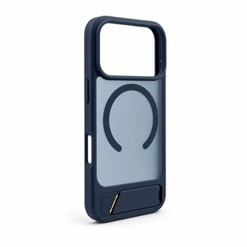 Nugarėlės dėklai Evelatus Apple iPhone 18 Pro Rubber Coated MagSafe With Stand Case Navy Blue