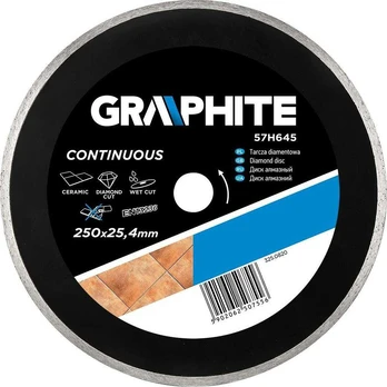 Graphite Grafitinis deimantinis diskas (deimantinis diskas 250 x 25,4 mm, tvirtas)
