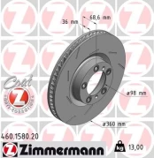Stabdžių diskas ZIMMERMANN 460.1580.20 kaina